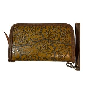 Double J Saddlery Tooled Leather Wallet Clutch